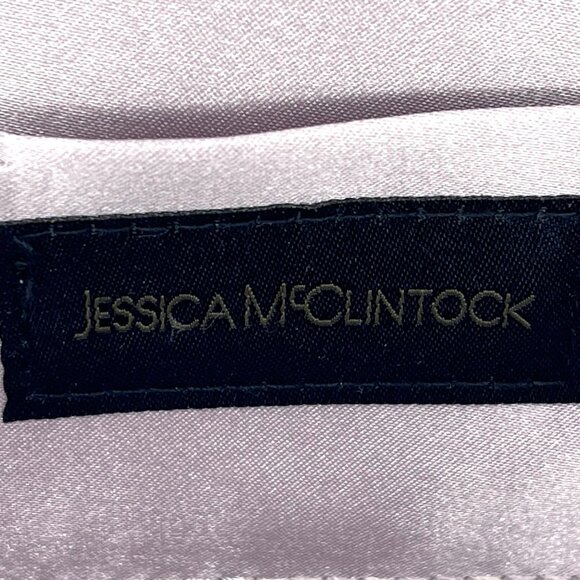 Jessica McClintock Gray Faux Crocodile Emboss Leather Clutch Handbag Chain Strap - Picture 2 of 13